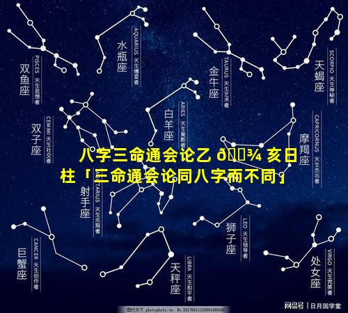 八字三命通会论乙 🌾 亥日柱「三命通会论同八字而不同」